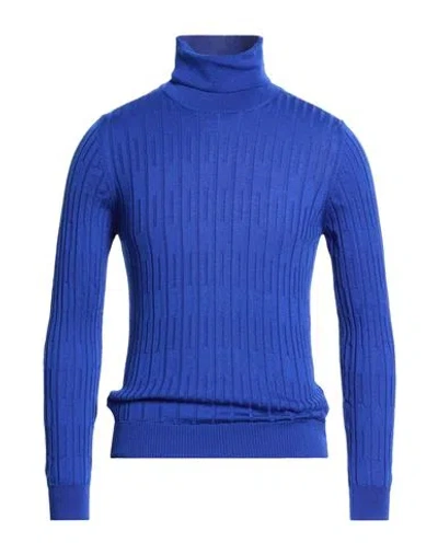 Fabrizio Del Carlo Man Turtleneck Bright Blue Size Xl Merino Wool