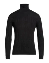 Fabrizio Del Carlo Man Turtleneck Charcoal Size Xl Merino Wool In Black