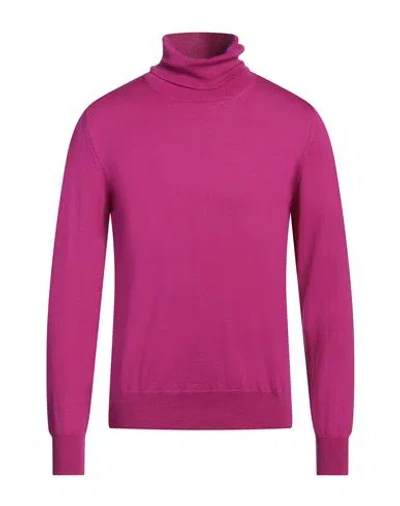 Fabrizio Del Carlo Man Turtleneck Fuchsia Size M Merino Wool