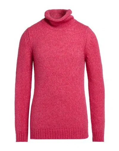 Fabrizio Del Carlo Man Turtleneck Magenta Size L Merino Wool, Alpaca Wool, Polyamide In Purple