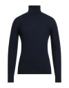 Fabrizio Del Carlo Man Turtleneck Midnight Blue Size Xl Merino Wool In Blue