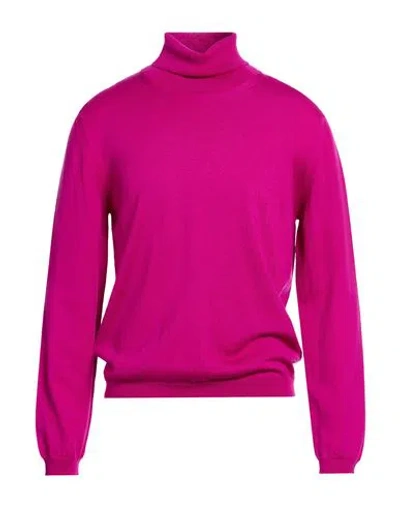Fabrizio Del Carlo Man Turtleneck Purple Size L Merino Wool