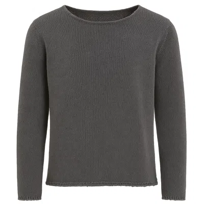 Fabrizio Del Carlo Textured Knit Crewneck Sweater In Gray