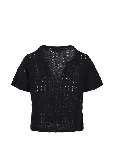 Fabrizio Del Carlo V-neck Knit Top In Black