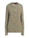 Fabrizio Del Carlo Woman Sweater Green Size L Merino Wool, Polyamide, Cashmere, Elastane In Green