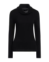 Fabrizio Del Carlo Woman Turtleneck Black Size L Merino Wool, Polyamide, Alpaca Wool, Elastane In Black