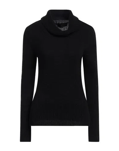 Fabrizio Del Carlo Woman Turtleneck Black Size L Merino Wool, Polyamide, Alpaca Wool, Elastane