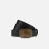 Fabrizio Mancini Belt Man  Black Leather Indro Belt In Black