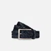 Fabrizio Mancini Belt Man  Blue Leather Renzo Belt In Blue
