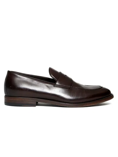 Fabrizio Silenzi Brown Calf Leather Moccasins In Black