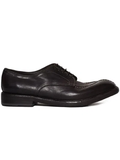 Fabrizio Silenzi Nubuck Leather Laced Shoes In Black