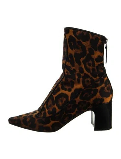 Pre-owned Fabrizio Viti Animal Print Boots In Brown