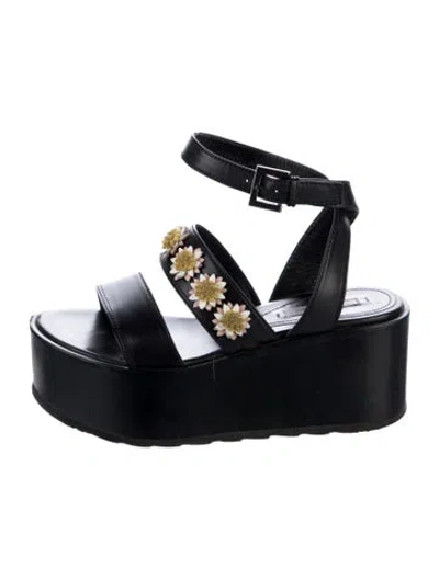 Pre-owned Fabrizio Viti Leather Sandals In Black