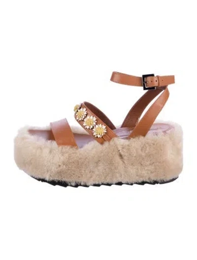 Pre-owned Fabrizio Viti Leather Sandals In Neutral