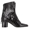Fabrizio Viti Timeless Crocodile-embossed Ankle Boots In Brown Leather In Brown