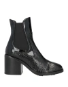 Fabrizio Viti Woman Ankle Boots Black Size 6.5 Soft Leather, Elastic Fibres In Black