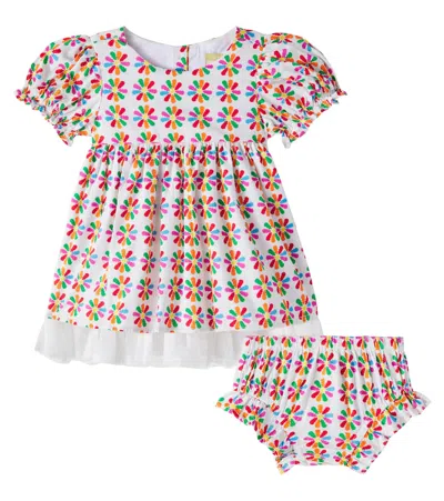 Fabula Baby Floral Cotton Dress And Bloomers Set In Multi