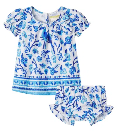 Fabula Baby Printed Smocked Cotton Dress And Bloomers Set In Multi