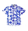 Fabula Printed Cotton Shirt In Est Beirinha Fundo Azul Cannes