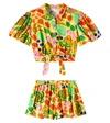 Fabula Printed Top And Shorts Set In Est Frutaria Fundo Bananinha