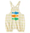 Fabula Fábula Baby Appliqué Checked Cotton Playsuit In Multicoloured