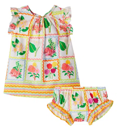 Fabula Fábula Baby Cotton Dress And Bloomers Set In Multi