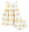 Fabula Baby Printed Cotton-blend Dress And Bloomers Set In White
