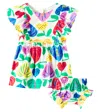 Fabula Baby Printed Cotton Dress And Bloomers Set In Multicoloured