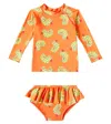 Fabula Baby Rashguard Top And Swim Briefs Set In Multicolor