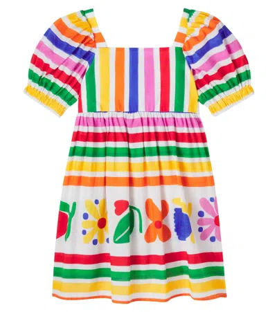 Fabula Kids' Barrado Striped Cotton Dress In Multi