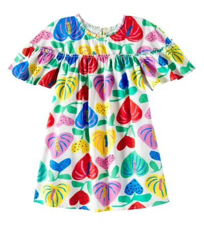 Fabula Kids' Fábula Amor De Flor Printed Cotton Dress In Multicolor