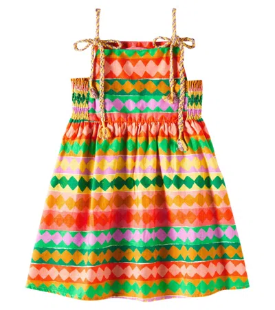 Fabula Kids' Sanfoninha Printed Cotton Dress In Multicolor