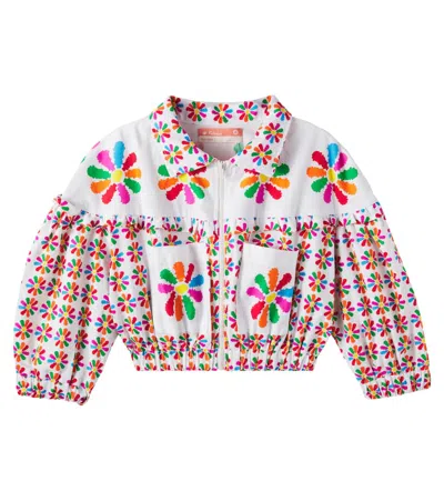 Fabula Kids' Floral Cotton Jacket In Multi