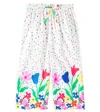 Fabula Floral Polka-dot Cotton Wide-leg Pants In White
