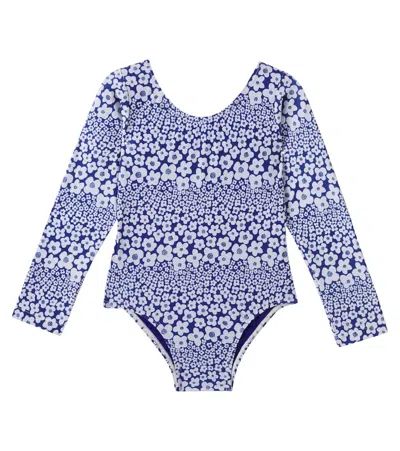Fabula Kids' Fábula Floral Swimsuit In Blue