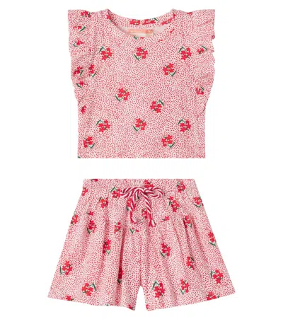 Fabula Kids' Fábula Jardinzinho Cotton Top And Shorts Set In Multi