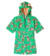 Fabula Macaquinho Malha Onca Cotton Playsuit In Green