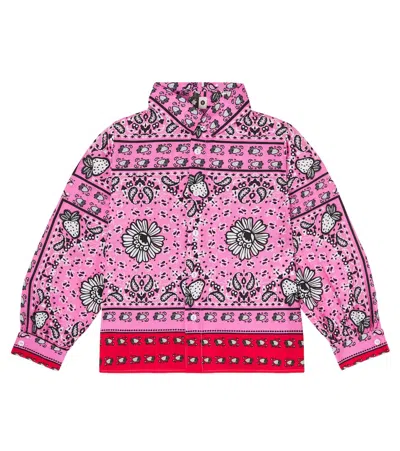 Fabula Kids' Morango Bandana Cotton Shirt In Multi