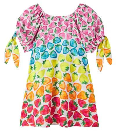 Fabula Kids' Fábula Morango Rainbow Printed Dress In Multi