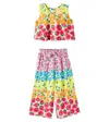 Fabula Fábula Morango Rainbow Top And Pants Set In Multi
