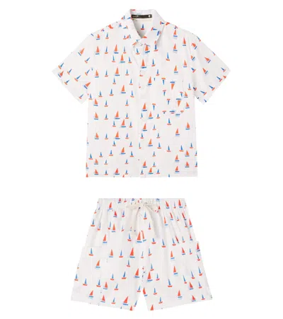 Fabula Kids' Fábula Printed Cotton Shirt And Shorts Set In Multi