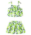 Fabula Printed Cotton Top And Shorts Set In Green