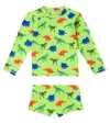 Fabula Printed Rashguard And Swim Shorts Set In Multicolor