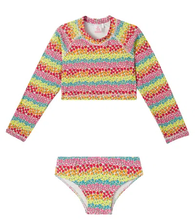 Fabula Kids' Fábula Rashguard Top And Bikini Bottoms Set In Multi