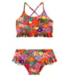 Fabula Fábula Recanto Das Flores Ruffled Bikini In Red