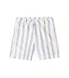 Fabula Striped Cotton Bermuda Shorts In White