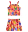 FABULA FÁBULA GINGHAM PRINTED COTTON TOP AND SHORTS