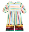 Fabula Fábula Macacão Rabisquiris Striped Jumpsuit In Multi