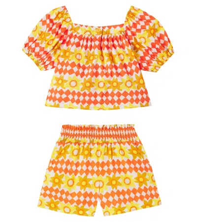 Fabula Kids' Fábula Printed Cotton Top And Shorts Set In Multi