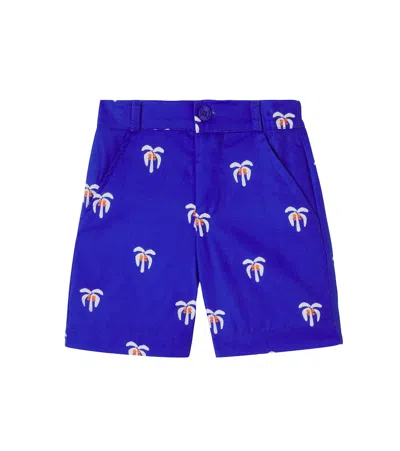 Fabula Kids' Fábula Printed Denim Shorts In Blue